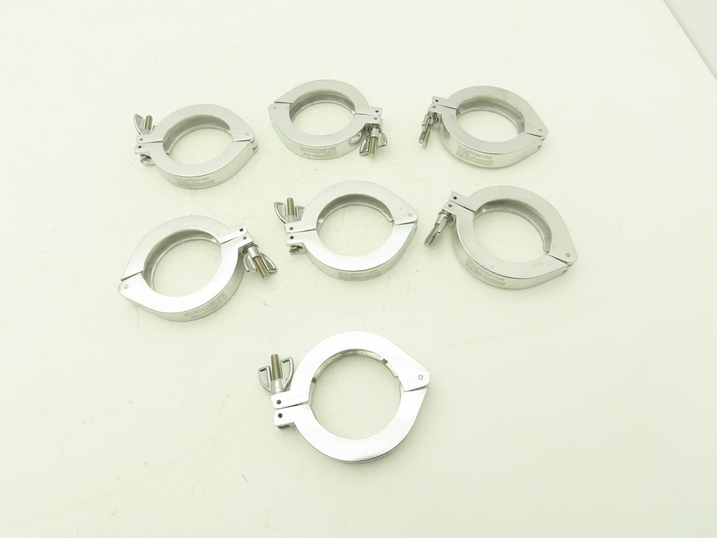 Nor-Cal NW-50-CP Aluminum Wing Nut Clamp for DN 50 ISO-KF Flange Lot of 7