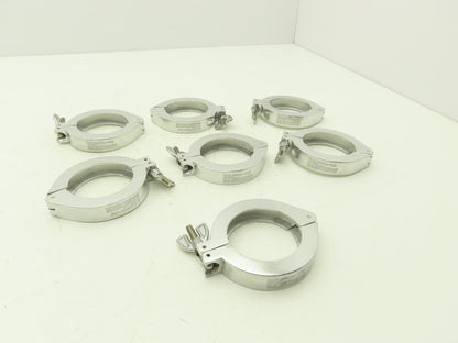 Nor-Cal NW-50-CP Aluminum Wing Nut Clamp for DN 50 ISO-KF Flange Lot of 7