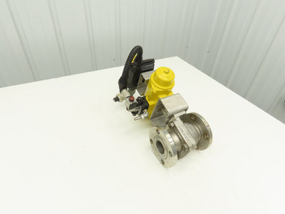 Velan 2"-150 Stainless Flanged Ball Valve w/Hytork 131 Pneumatic Actuator 120V