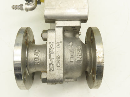 Velan 2"-150 Stainless Flanged Ball Valve w/Hytork 131 Pneumatic Actuator 120V