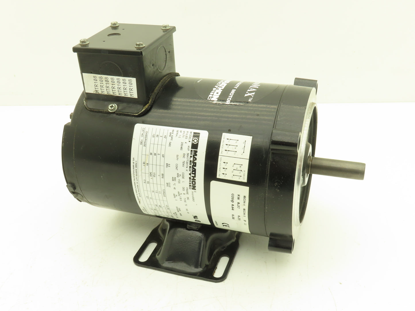 Marathon 56H17T2017A MicroMax Inverter Duty AC Motor 0.5Hp 1725rpm 230/460V 56C