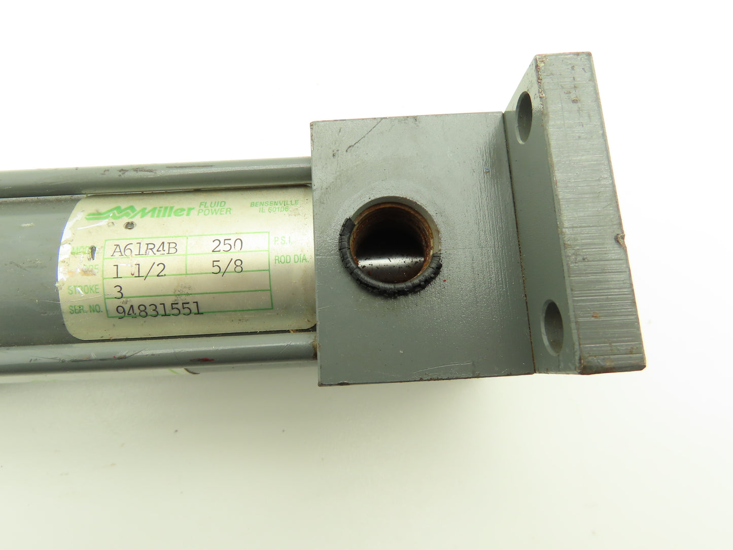 Miller Fluid Power A61R4B Pneumatic Air Cylinder 1-1/2" Bore 3" Stroke 250PSI