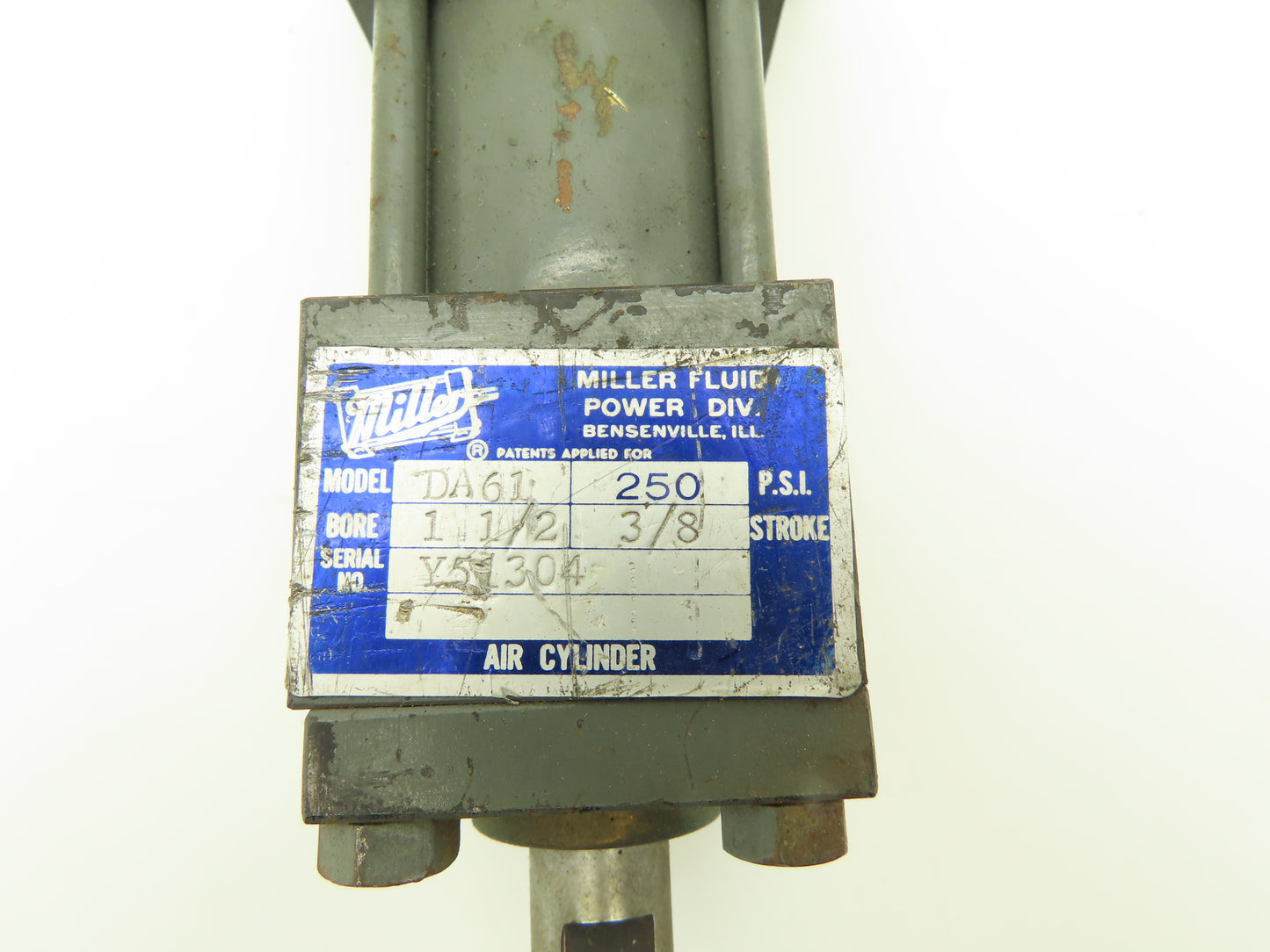 Miller DA61 Double Rod Pneumatic Air Cylinder 1.5" Bore 3/8" Stroke 250psi