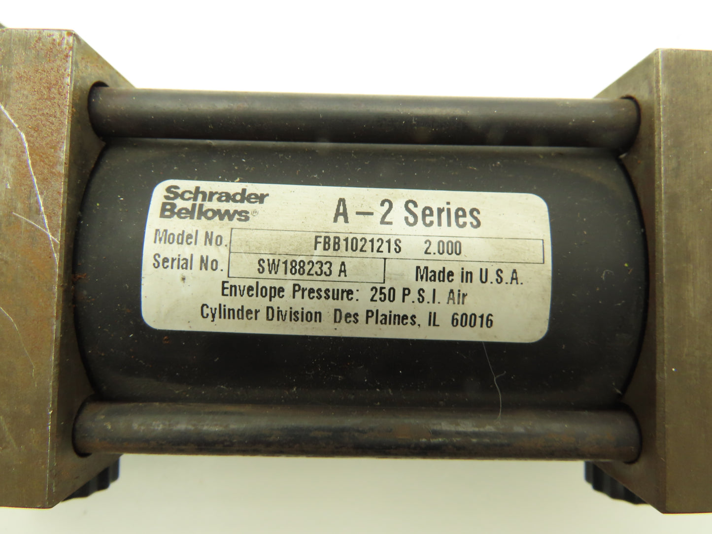 Schrader Bellows FBB102121S Double Rod Pneumatic Air Cylinder 2" Bore 2" Stroke