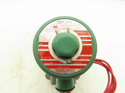 Asco EF8215C53 Pneumatic Aluminum Body 2-Way Solenoid Valve 1" NPT 120V 25PSIG