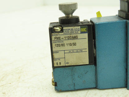 Mac MV-A1C-A312-PM-113JH Pneumatic Solenoid Valve 4/2-way 24VDC PME-113DAAG