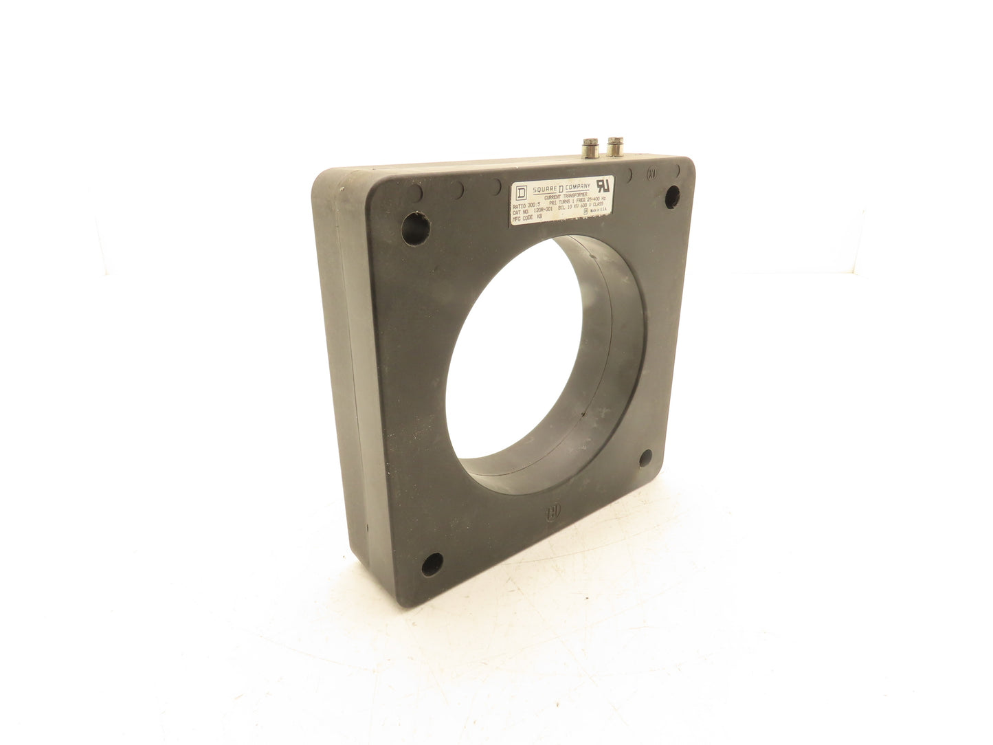 Square D 120R-301 Current Transformer 300:5 Ratio 25-400Hz BIL 10Kv 600V 5.75"ID