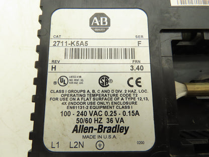 Allen Bradley Panelview 550 Operator Interface Panel Ser F Rev H  100-240VAC