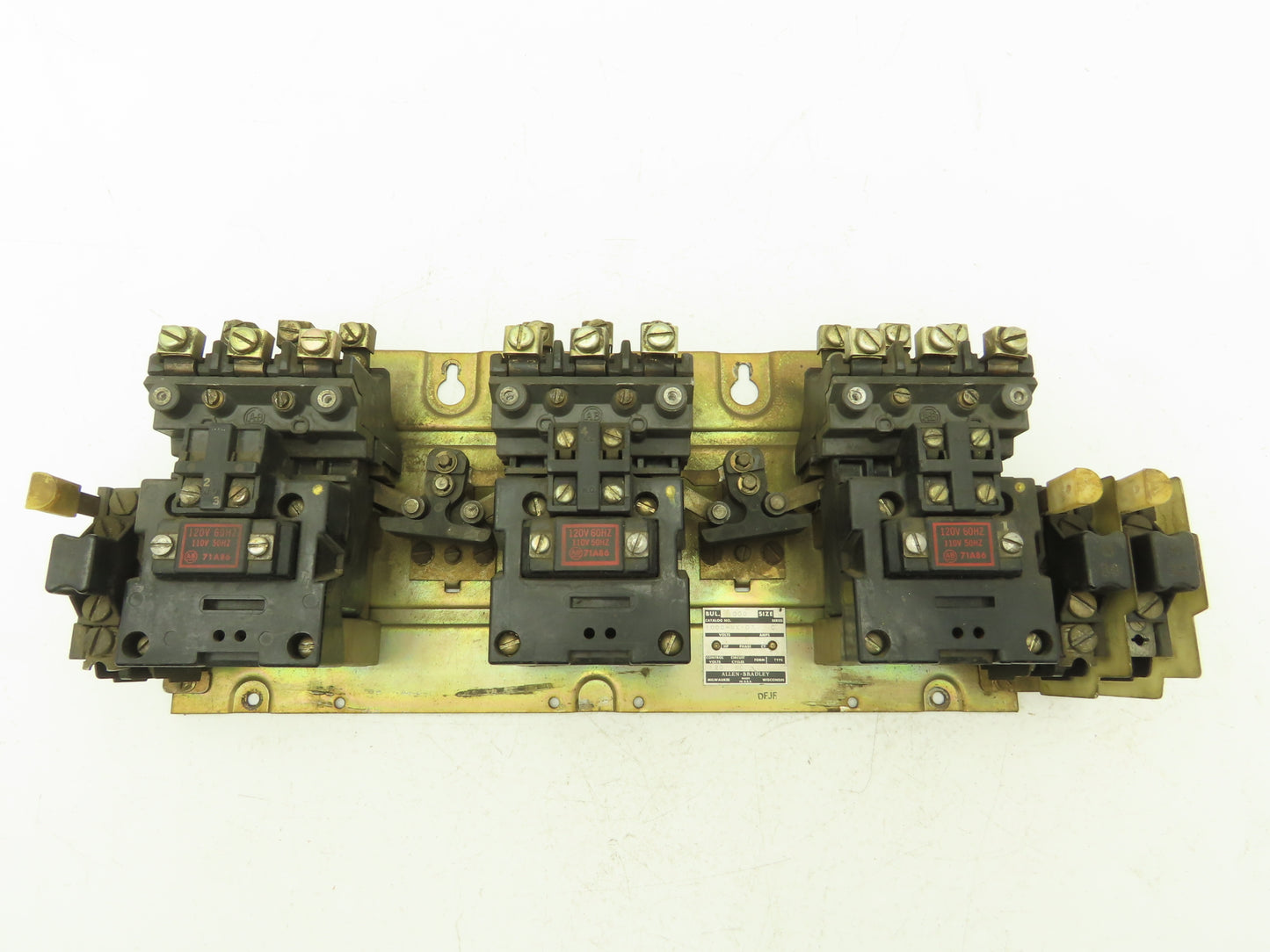 Allen Bradley 1000-NX103 3 Pole Reversing Motor Starter W 120V Coils 71A86 Ser C