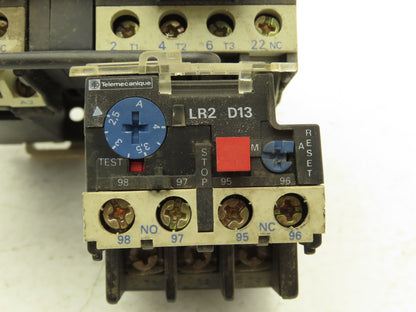 Telemecanique LP2D0901 Reversing Contactor With Overload 3 Ph 7.5Hp 20A 600V