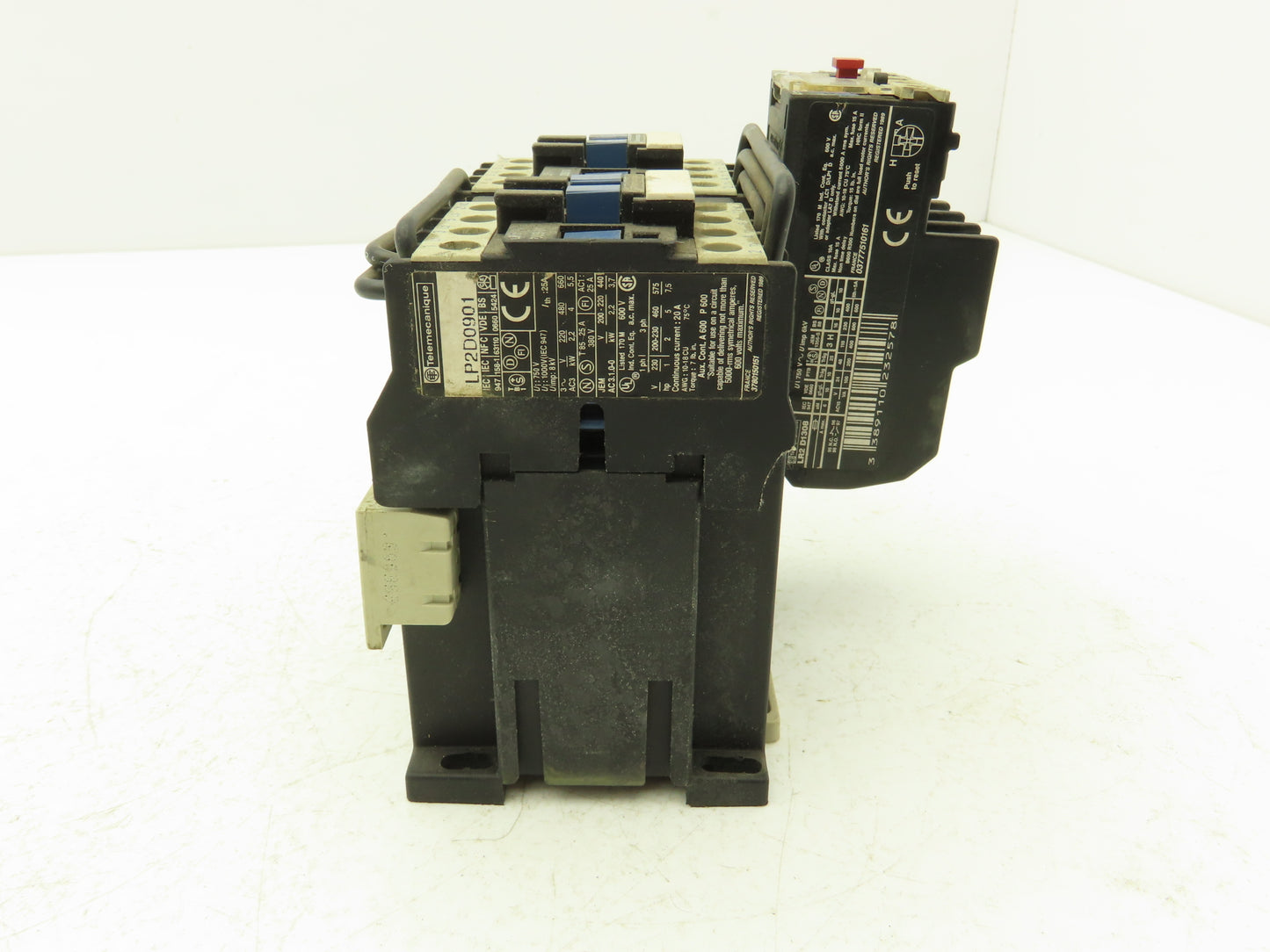 Telemecanique LP2D0901 Reversing Contactor With Overload 3 Ph 7.5Hp 20A 600V