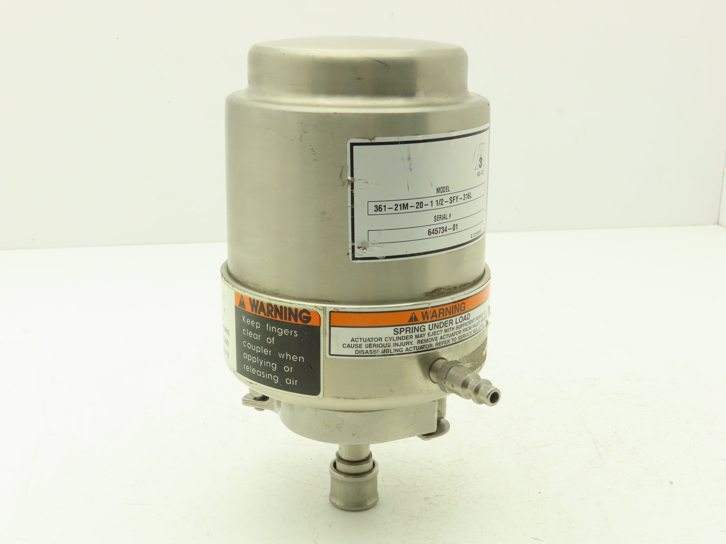 Alpha Laval 361-21M-20-1 1/2-SFY-316L Pneumatic Valve Actuator Stainless Steel