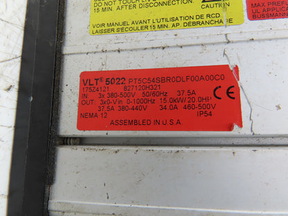 Danfoss PT5C54SBR0DLF00A00 175Z4121 VLT5022 Variable Speed Drive 15kW 20HP