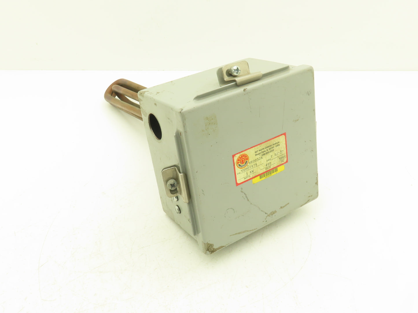 Indeeco TSP01979 HE0032A Immersion Heater 3000W 480V 3PH 2"NPT Screw Plug 11"L