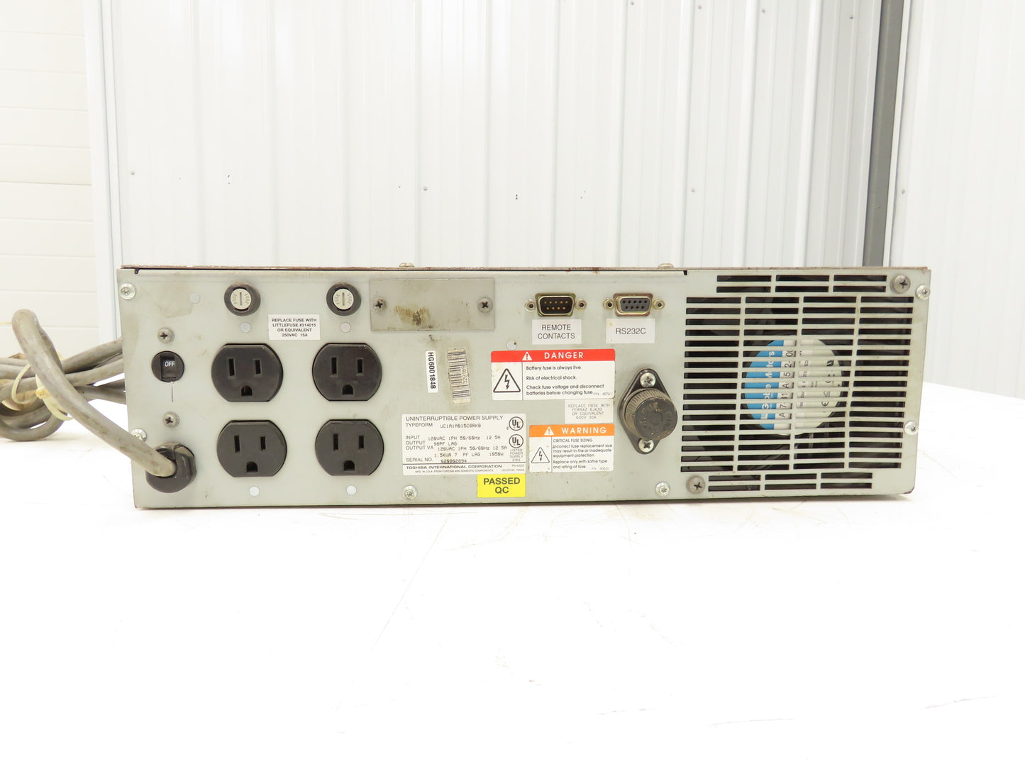 Toshiba UC1A1A015C6RKB  1400RE Series Uninterruptible Power Supply UPS 120V 1PH