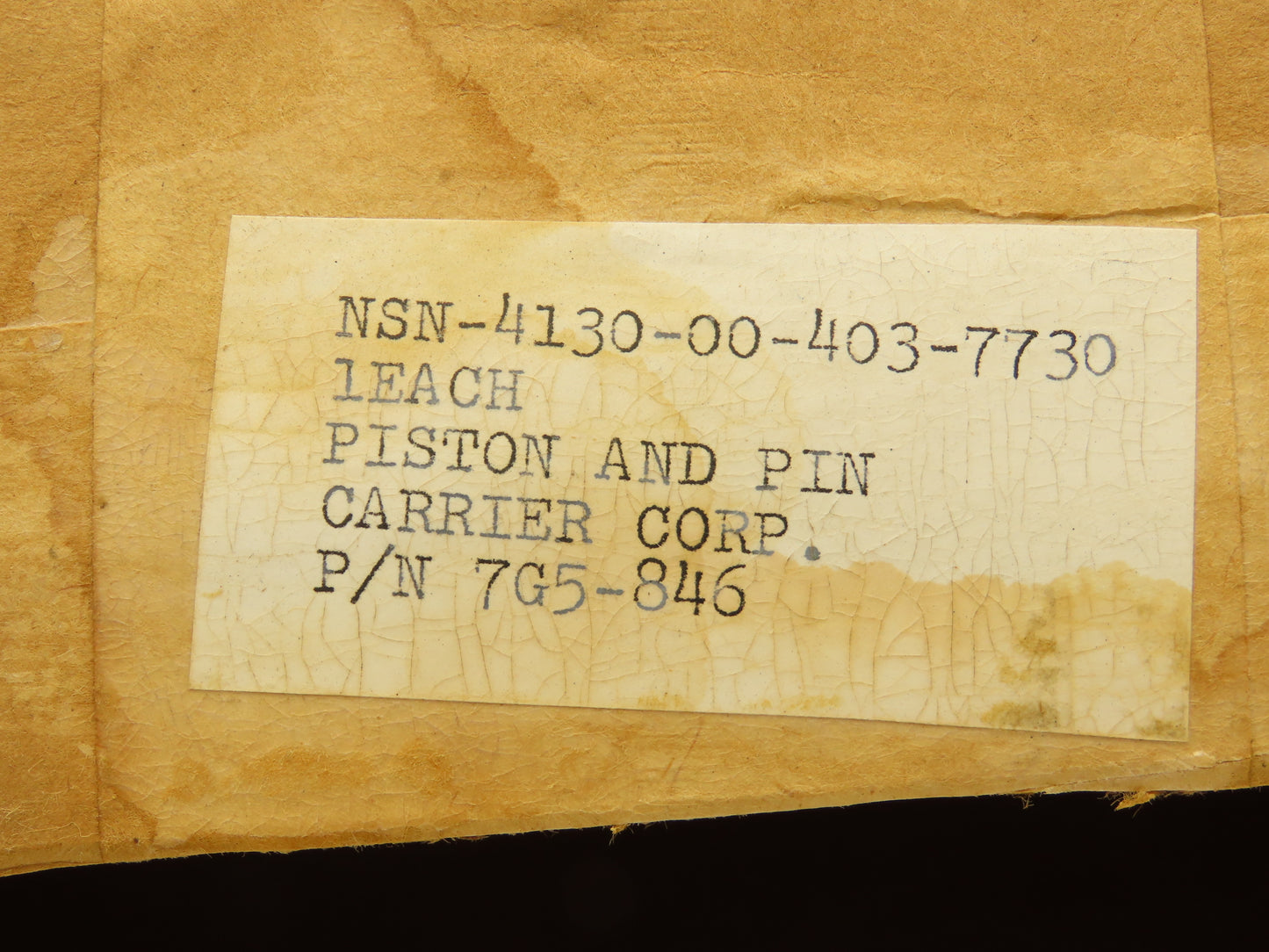Carrier Corp 7G5-846 Piston and Pin Assembly 4.25" Dia