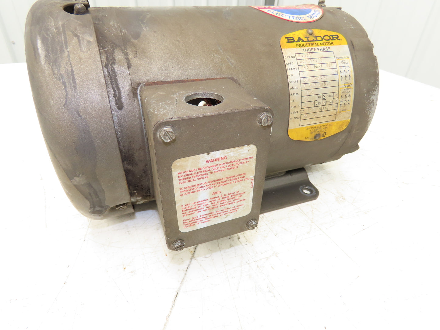Baldor M3558T AC Motor 2Hp 1725 RPM 230/460V 3PH 145T 7/8" Shaft