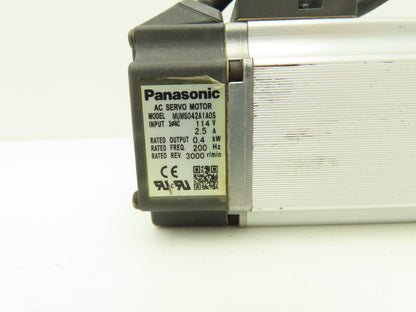 Panasonic MUMS042A1A0S Servo Motor 114V 2.5A 0.4kW 3Ph 3000RPM 200Hz 14mm Shaft