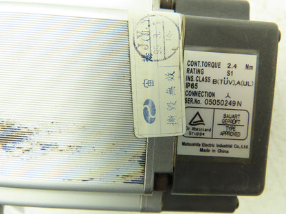 Panasonic MUMS082A1A0S Servo Motor 126V 4.3A 0.75kW 3Ph 3000RPM 200Hz 19mm Shaft