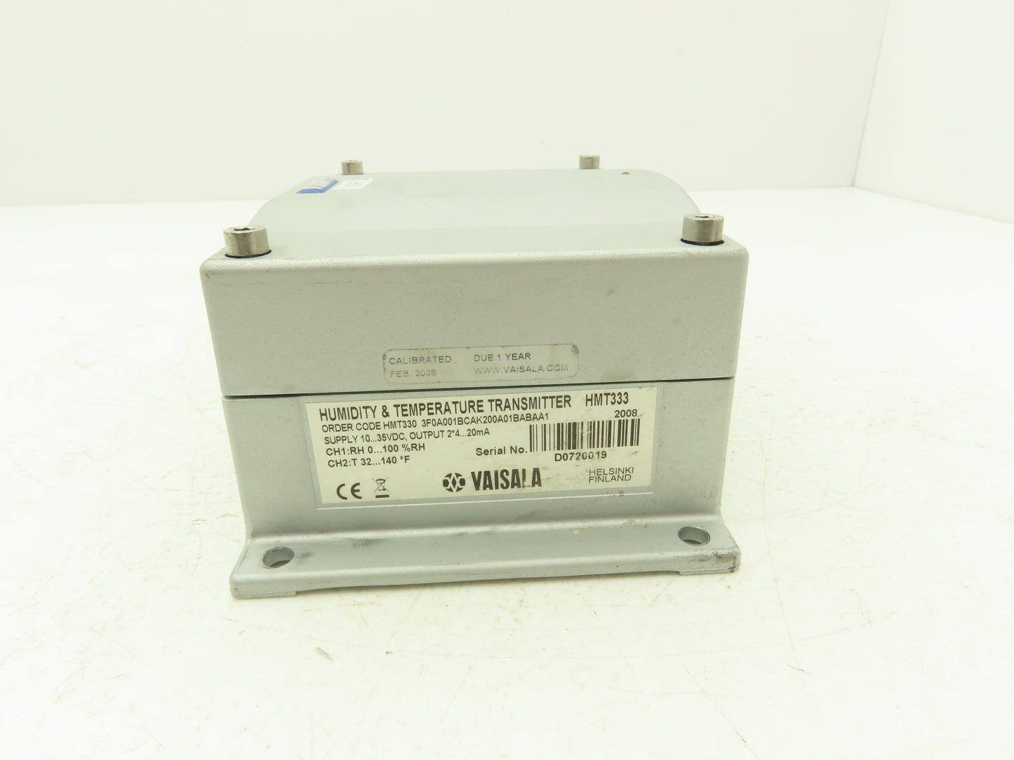Vaisala HMT333 Humidity & Temperature Transmitter Supply 10-35VDC 20mA Output