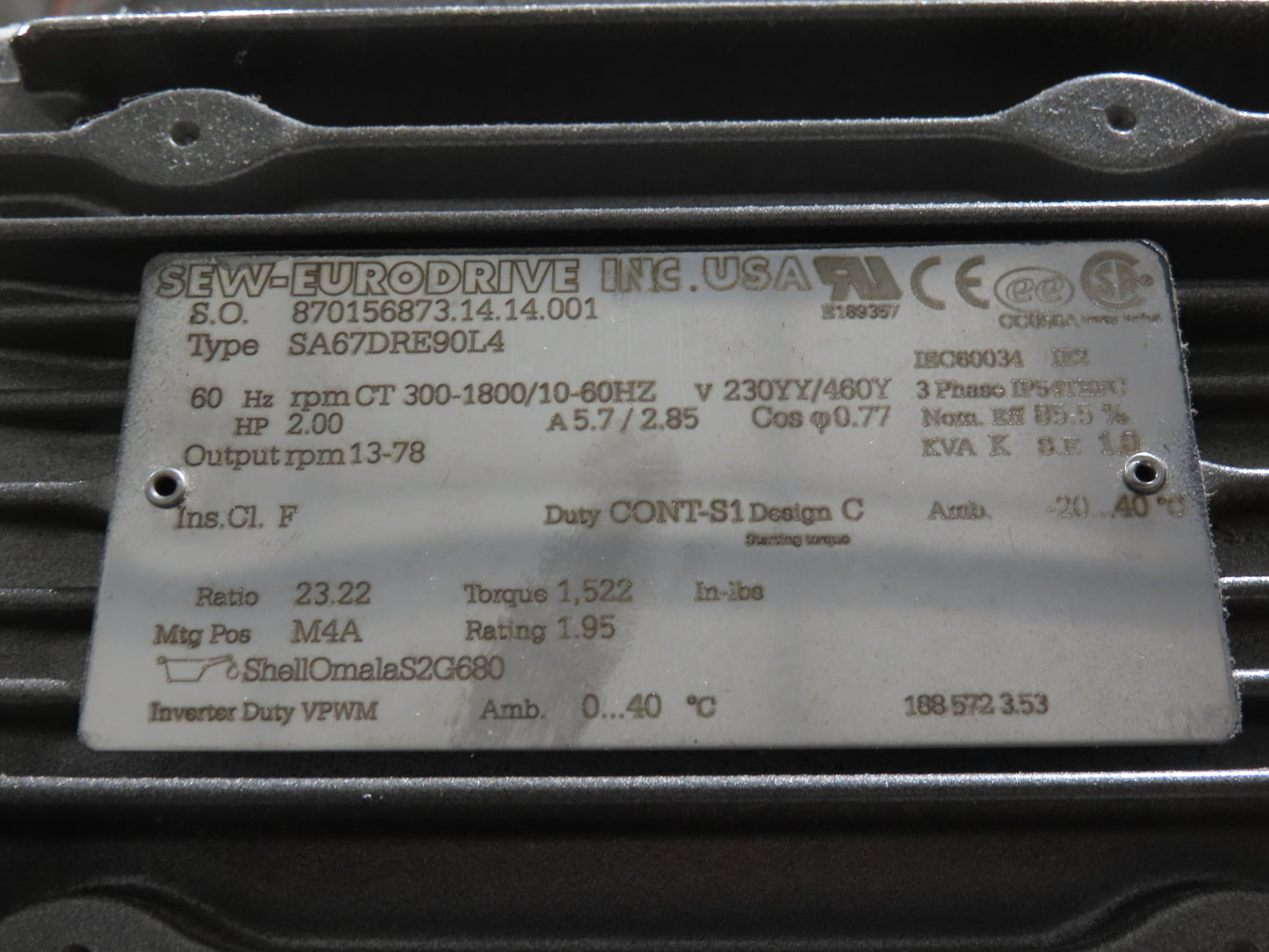 Ryson 1300-400-B1 Elevating Spiral Conveyor 16" Slat Belt 2Hp 230/460V 3PH 13'H