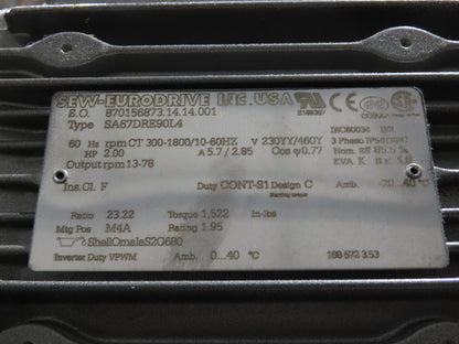 Ryson 1300-400-B1 Elevating Spiral Conveyor 16" Slat Belt 2Hp 230/460V 3PH 13'H