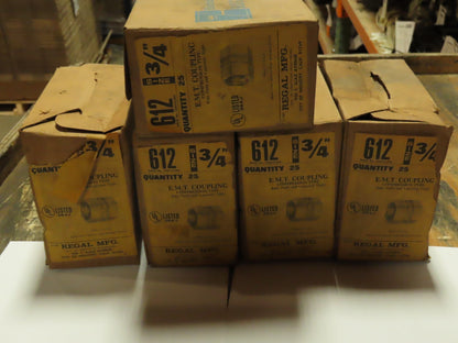 Regal 612  3/4" EMT Conduit Compression Coupling Concrete Rain Tight Lot of 125