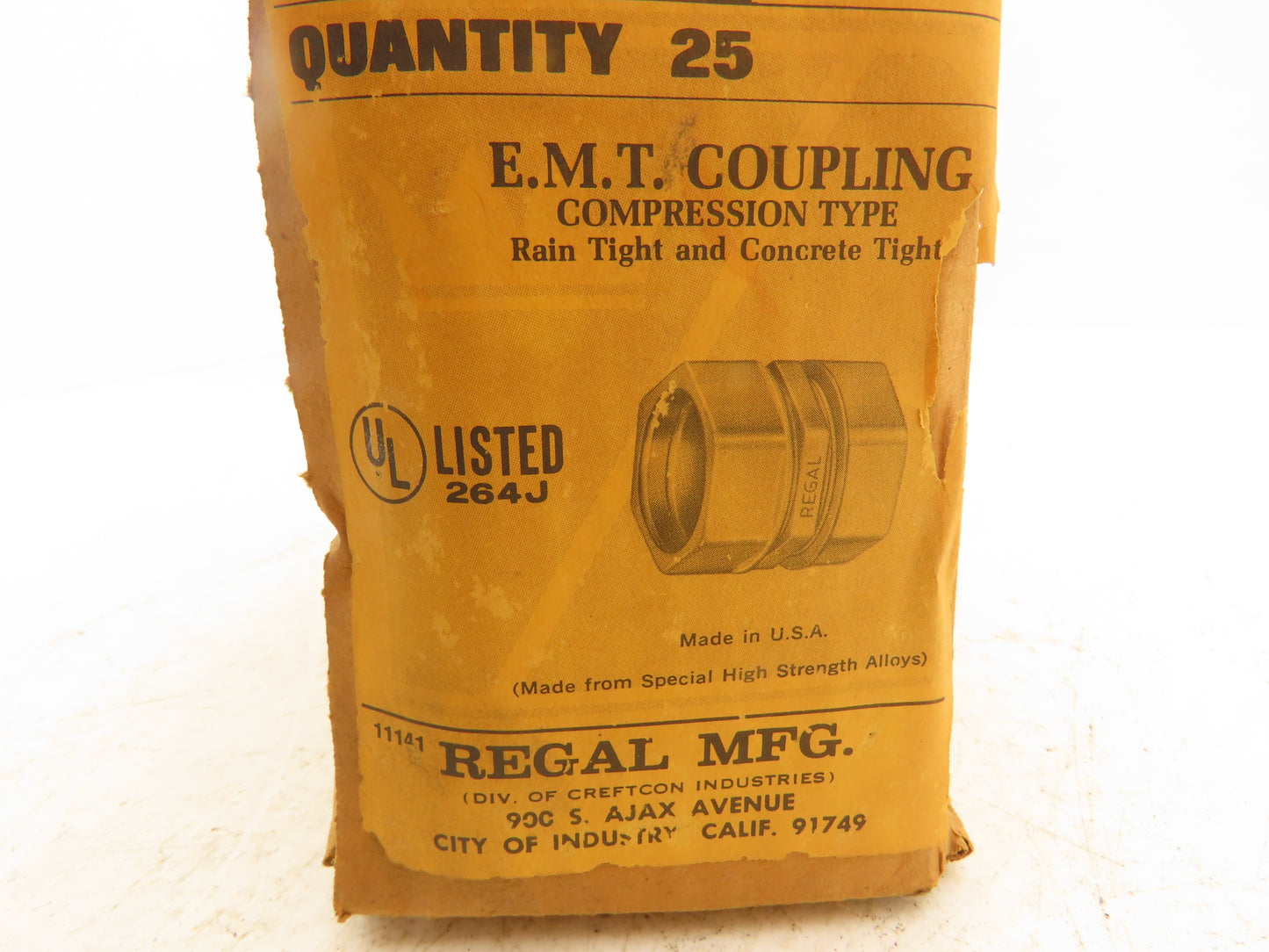 Regal 612  3/4" EMT Conduit Compression Coupling Concrete Rain Tight Lot of 125