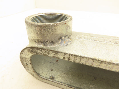 EGS OZ Gedney LL-200 Rigid LB Conduit Body 2" Threaded Hubs Mall Iron Lot of 5