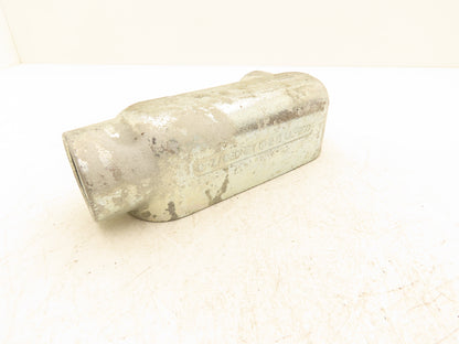 EGS OZ Gedney LL-200 Rigid LB Conduit Body 2" Threaded Hubs Mall Iron Lot of 5