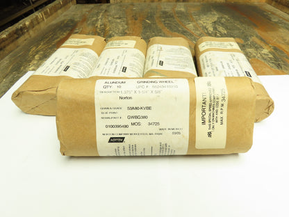 Norton 53A80-KVBE Grinding Wheel 80 Grit 1-3/8"W x 1-1/4"OD x 5/8"ID  Lot of 50
