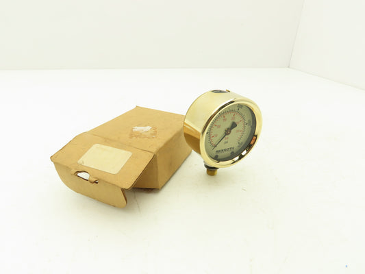 Rexroth R978886010 Hydraulic Pressure Gauge 0-5000PSI/350Bar Flat O-Ring Fitting