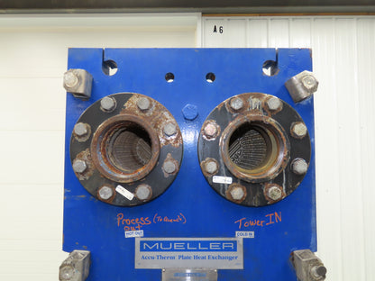 Mueller AT40 F20 Accu-Therm Plate Heat Exchanger 100PSI 150°F 4" NPT 150# Flange
