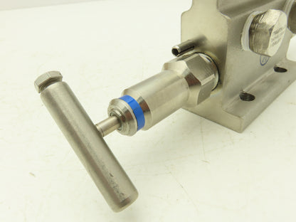 PGI M3-685SDT-W9 2 Valve Block Manifold Assy Straight Style 6000PSI Max 316SS