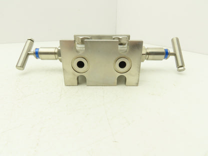 PGI M3-685SDT-W9 2 Valve Block Manifold Assy Straight Style 6000PSI Max 316SS