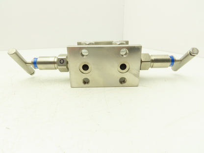 PGI M3-685SDT-W9 2 Valve Block Manifold Assy Straight Style 6000PSI Max 316SS