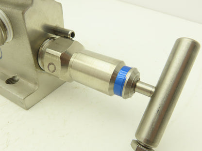 PGI M3-685SDT-W9 2 Valve Block Manifold Assy Straight Style 6000PSI Max 316SS