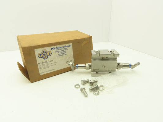 PGI M3-685SDT-W9 2 Valve Block Manifold Assy Straight Style 6000PSI Max 316SS