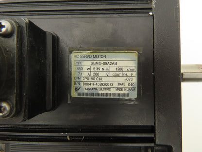 Yaskawa SGMG-09A2AB AC Servo Motor 850W 1500 RPM 200V UTOPH-81AWF