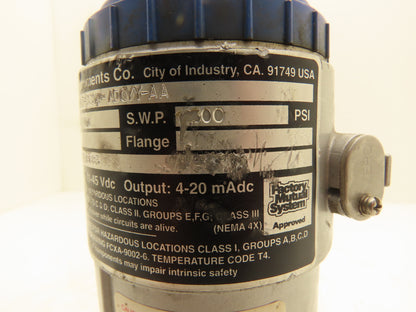 Barton Instruments FHCF-33V4-ADCYY-AA Pressure Transmitter -4-0-4 IN WC 11-45VDC