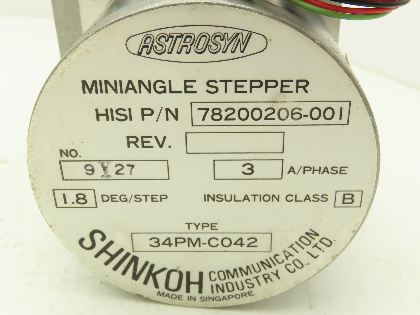 Shinkoh Communication Industry 78200206-001 Astrosyn Miniangle 1.8 Deg Stepper