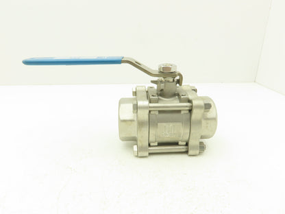 Milwaukee Valve Ball Valve 1-1/2" Socket Weld Stainless Steel CF8M 1000WOG 3-PC