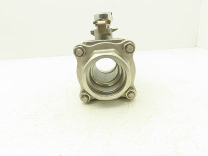 Milwaukee Valve Ball Valve 1-1/2" Socket Weld Stainless Steel CF8M 1000WOG 3-PC