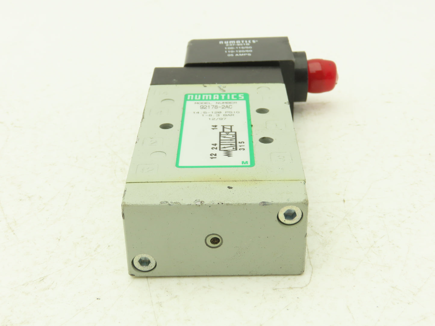 Numatics 92178-2AC Solenoid Valve 120VAC .05A 14.5-120PSIG 5-3/8"NPT 1-1/4"NPT