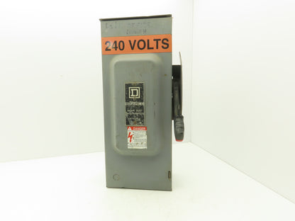 Square D H223NRB Safety Disconnect Switch 100 Amp 240 VAC 250VDC 2 Pole NEMA 3R