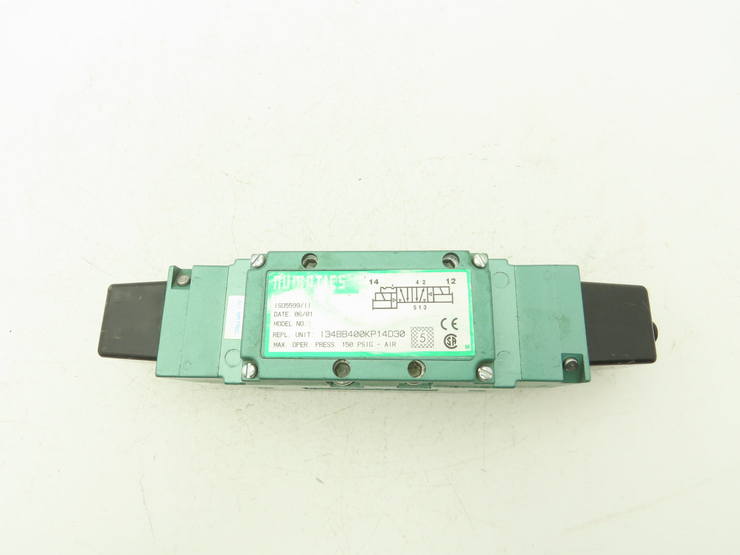 Numatics 134BB400KP14D30 Pneumatic Air Solenoid Valve 150PSI 110-120VAC