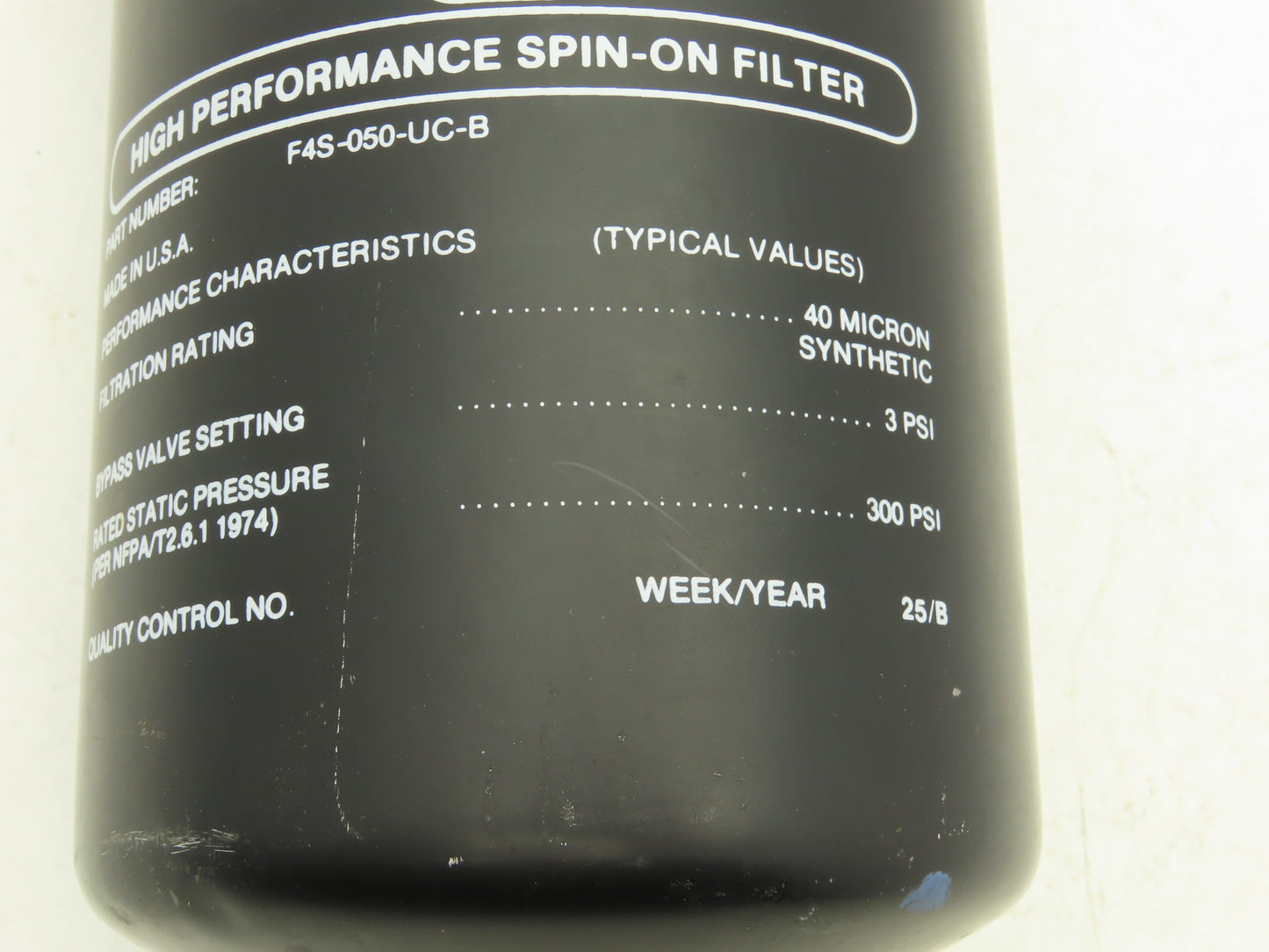 PTI Technologies F4S-050-UC-B High Performance Spin-On Filter 1-1/2" to 2" NPT