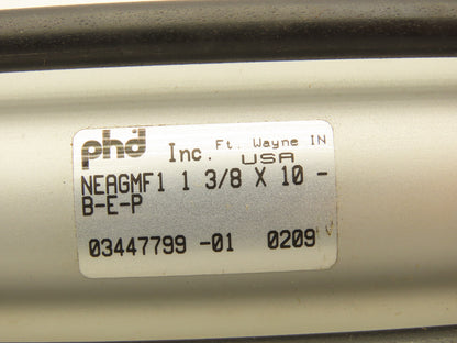 PHD Pneumatic Air Cylinder 1-3/8" Bore 10" Stroke Non-Rotating Rod