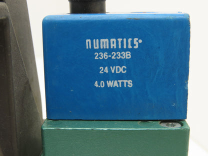 Numatics 123BA43AM Pneumatic Air Solenoid Valve 150PSI 24VDC W/Manifold Base