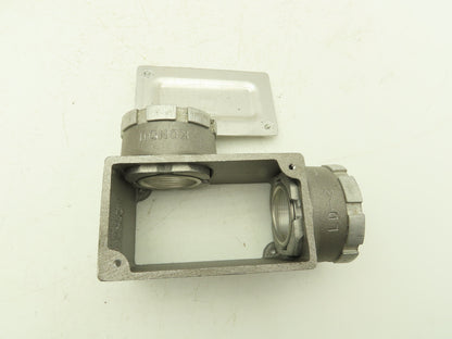 Kondu LD-6 Ridgid 1-1/2" Right Angle Conduit Outlet Box Lot of 4